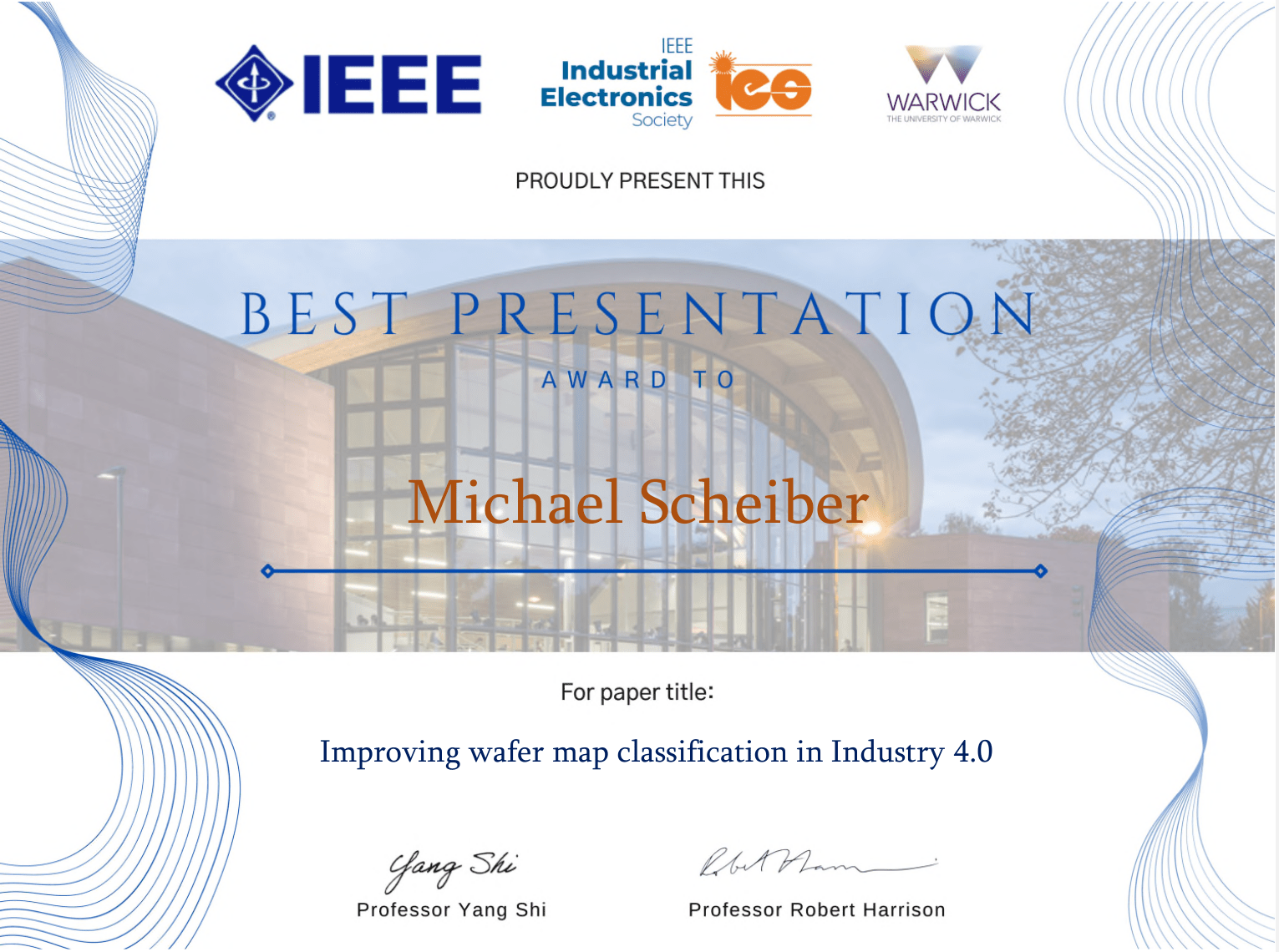 ICPS Best presentation award