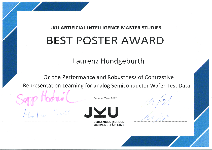 Best Poster Award for Laurenz Hundgeburth